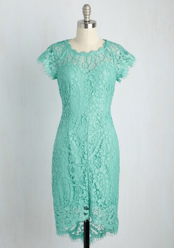 Robin’s Egg Blue Lace Sheath Dress
