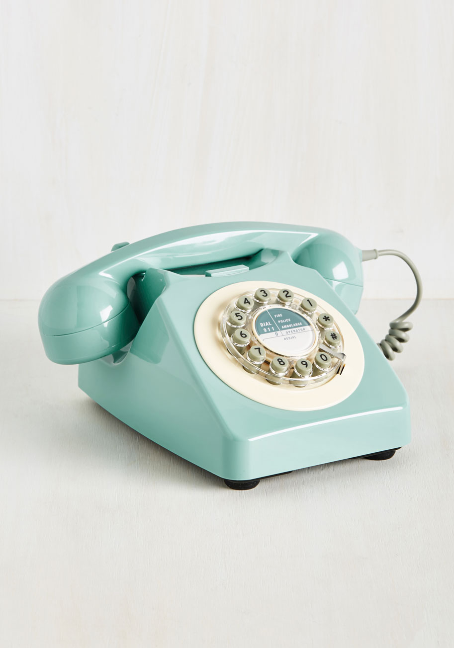 Aqua Blue Vintage-Inspired Phone