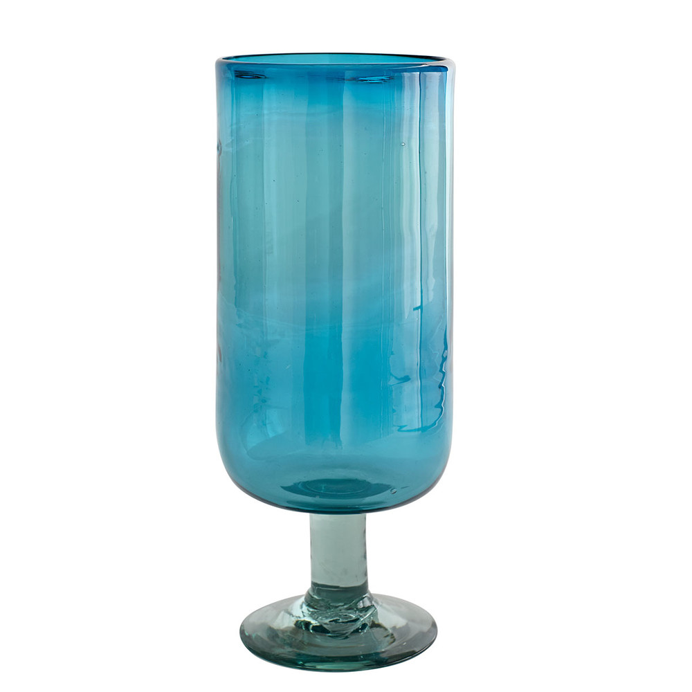 Aqua Mexican Glass Hurricane