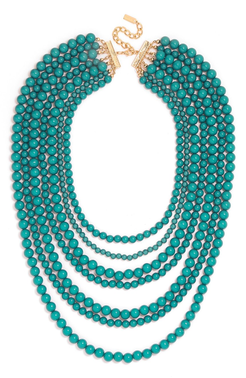 Bold Multistrand Teal Beaded Statement Necklace Everything Turquoise