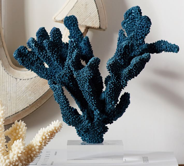 Blue Glass Based Coral Stand