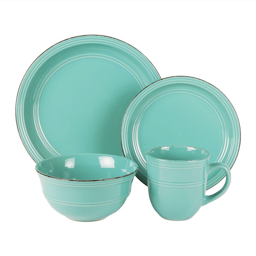 Madelyn 16-pc. Aqua Dinnerware Set