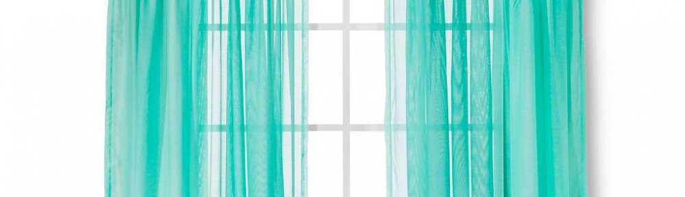 Sunbleached Turquoise Pintuck Curtain Panel