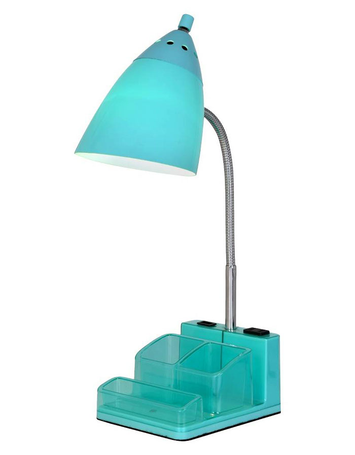 Turquoise Organizer Task Lamp