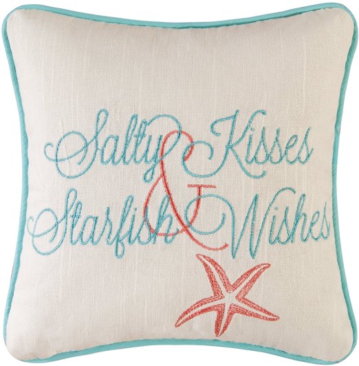 Salty Kisses Starfish Wishes Pillow