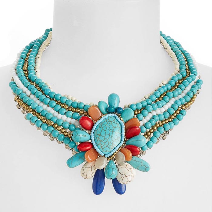 Turquoise Couture Collar Necklace 