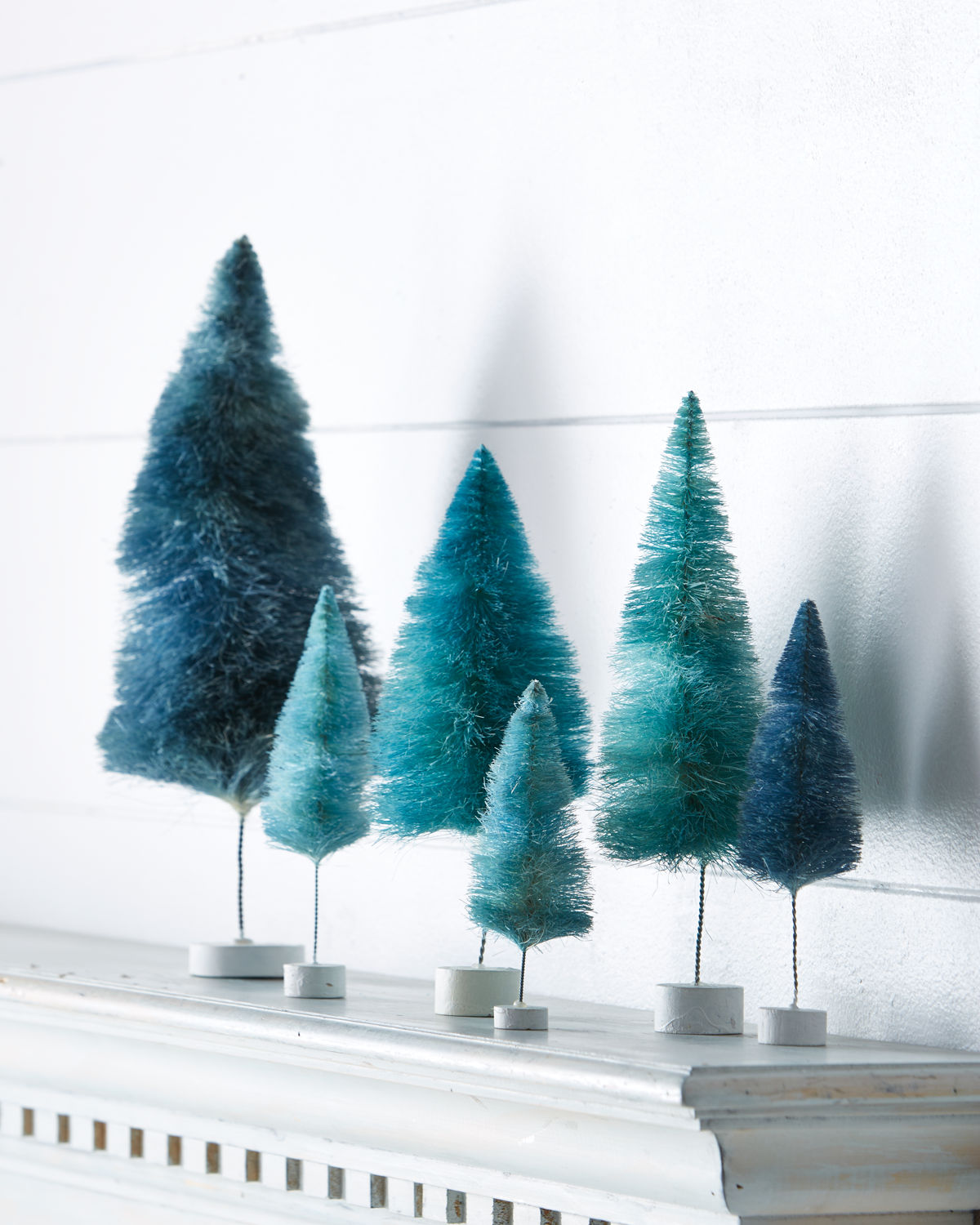 Blue Miniature Trees Set