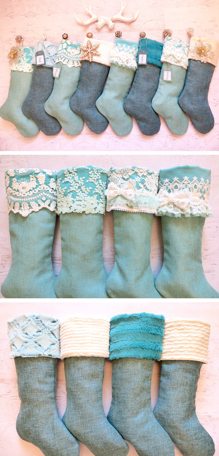 Turquoise Christmas Stockings