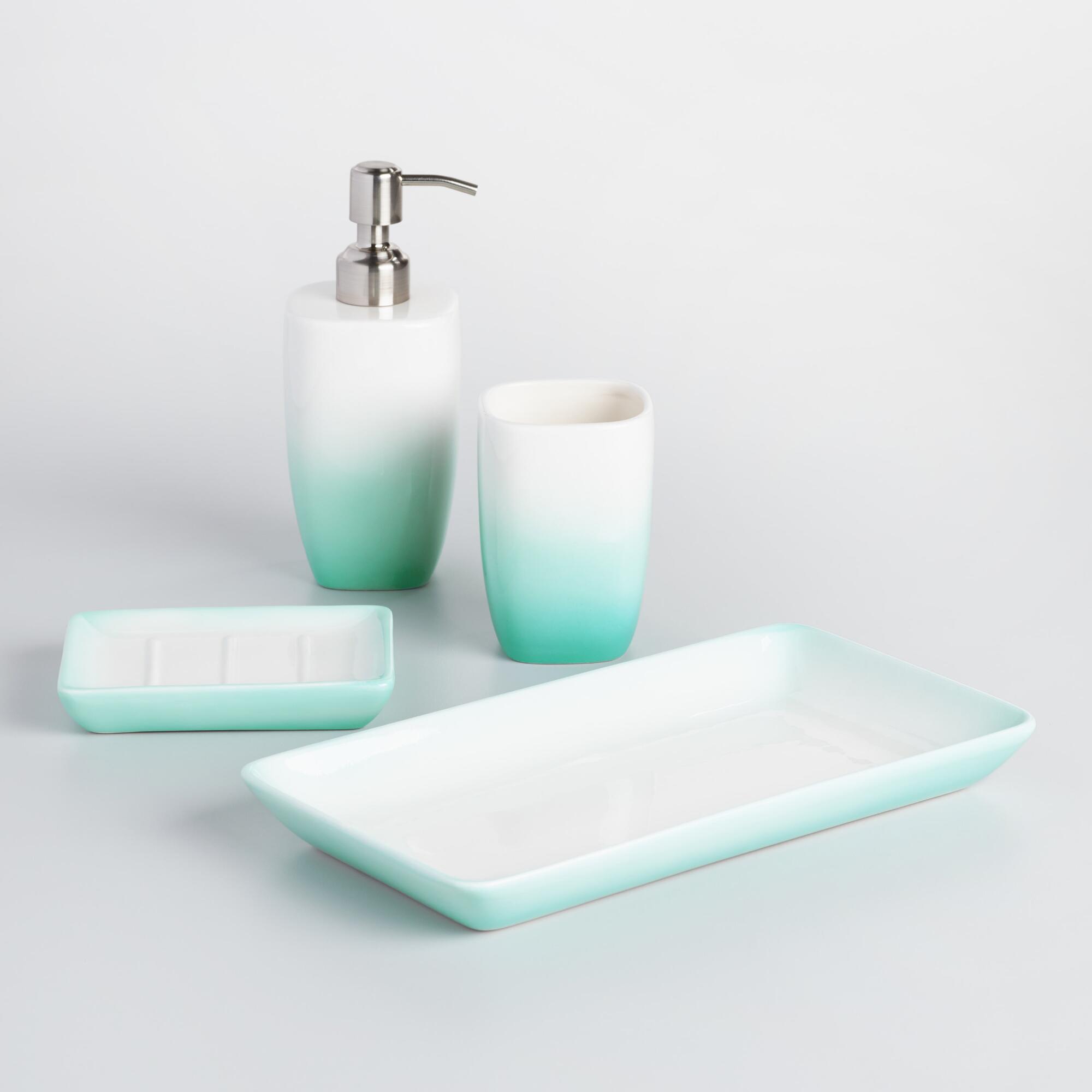 Set of bathroom accessories Aqua