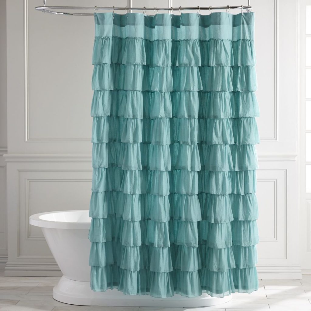 Ruffled Turquoise Shower Curtain | Everything Turquoise