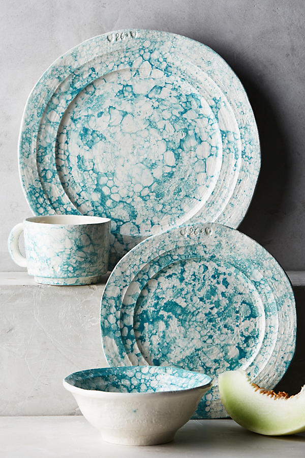 Turquoise Marbled Glenna Dinnerware