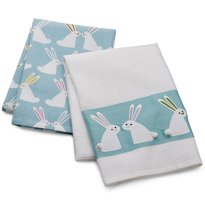 Easter Bunny Dish Towels Set of Two