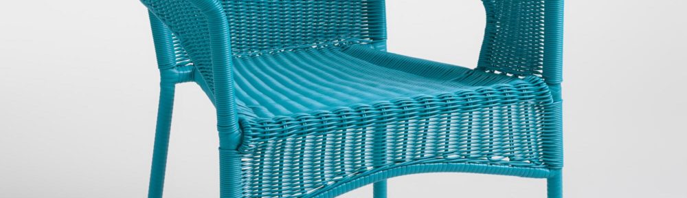 Surf Blue All Weather Wicker Stacking Tub Chairs Set of 2