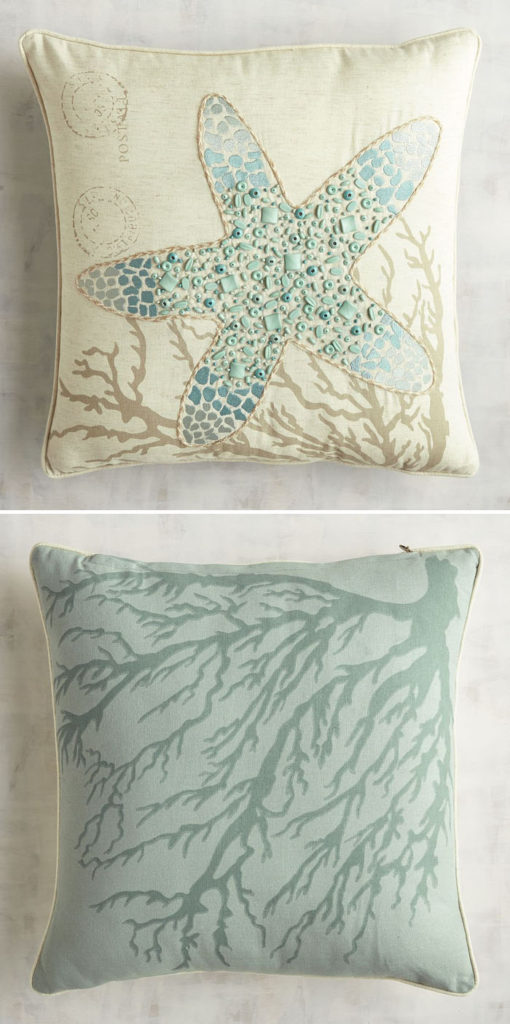 Beaded Starfish Pillow