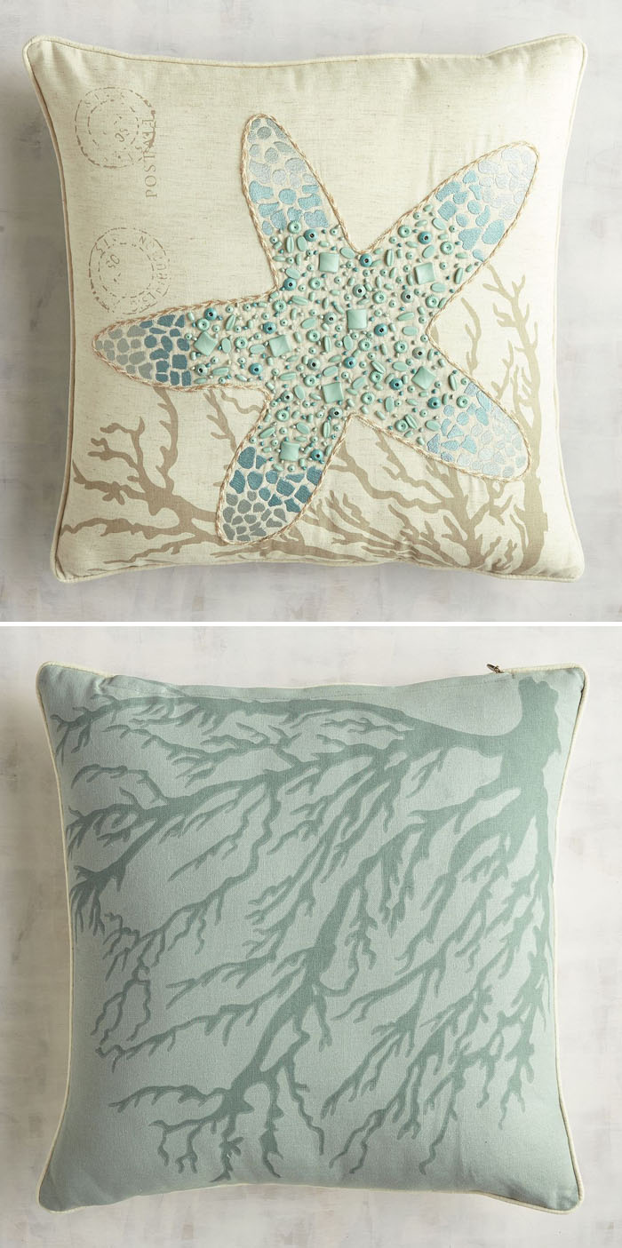 Beaded Starfish Pillow | Everything Turquoise