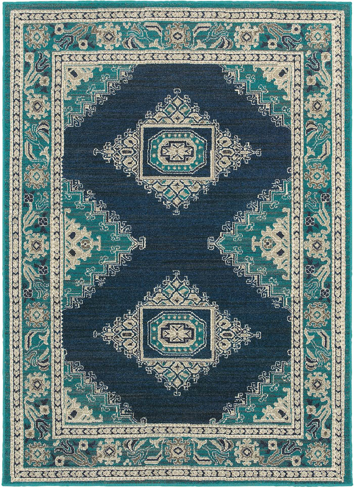 Teal and Navy Eveline Rug