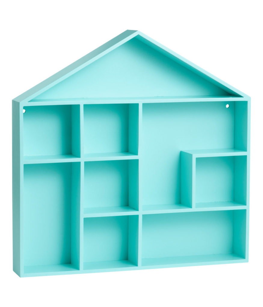 Turquoise House-Shaped Shelf