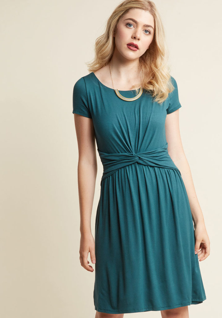 A Whole New Whorl Jersey Dress in Ocean