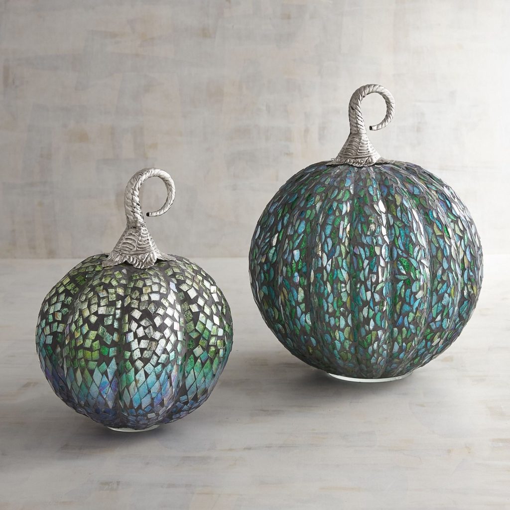 Blue & Green Mosaic Pumpkins