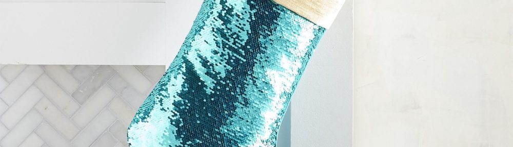 Blue & Gold Reversible Sequined Mermaid Stocking