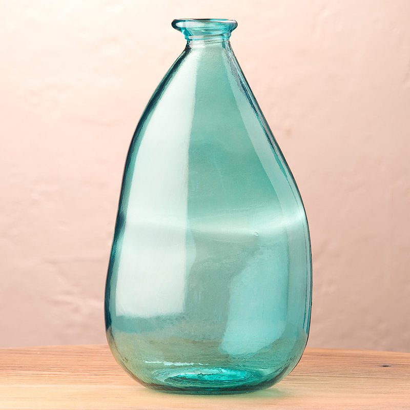 Oblong Recycled Glass Balloon Vase