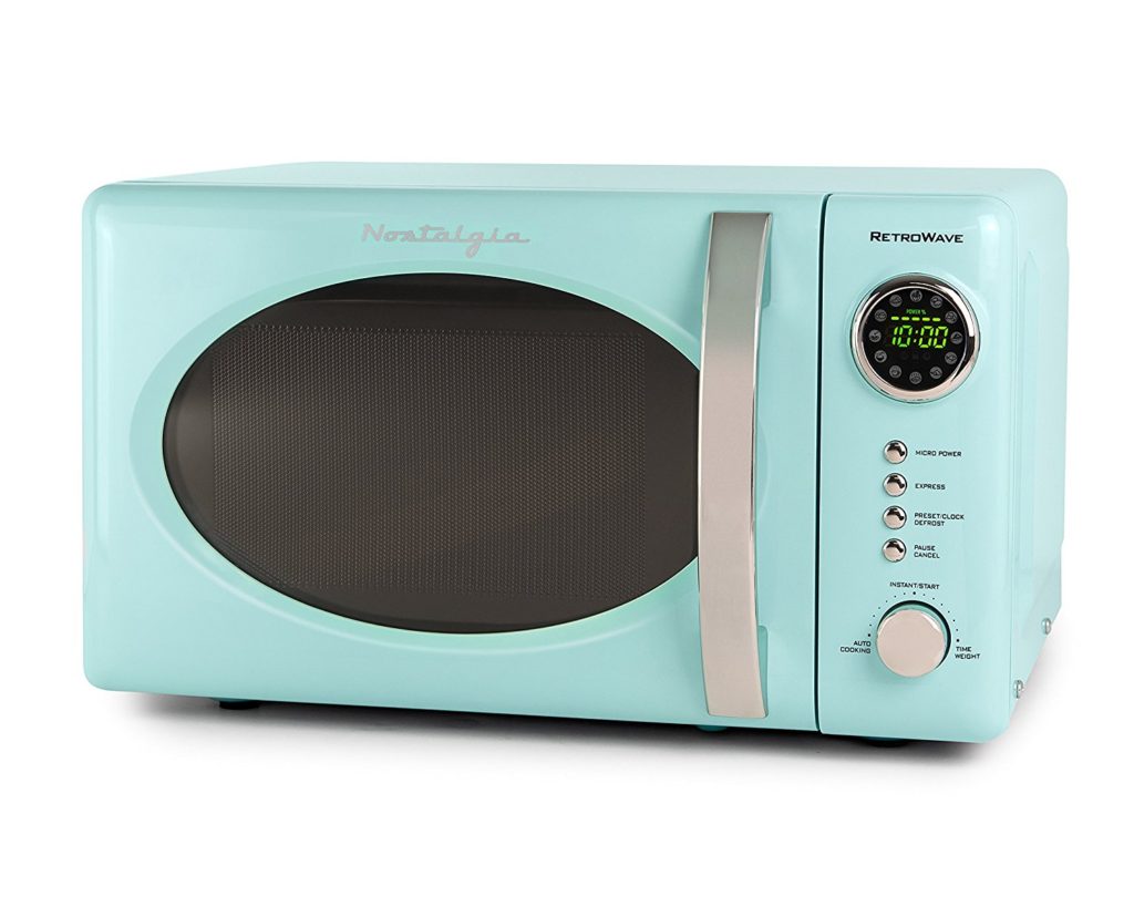 Nostalgia Aqua Blue Retro Microwave Oven
