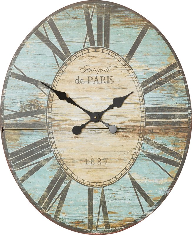 Turquoise Oversized Oval Wall Clock