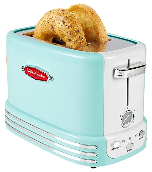 Aqua Blue Nostalgia Bagel Toaster