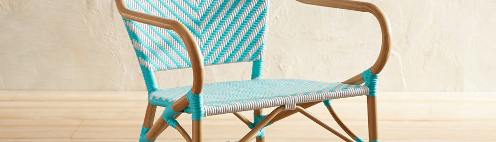Turquoise Woven Bistro Chair