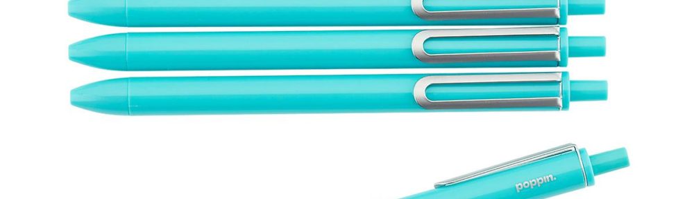 Poppin Aqua Retractable Luxe Gel Pens Pkg
